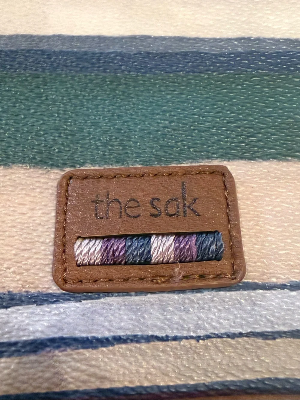 The Sak Striped Crossbody Bag Multicolor Boho Purse Leather Trim